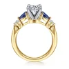 Online Gabriel & Co. Carrie - 14K White-Yellow Gold Round Five Stone Sapphire and Diamond Engagement Ring