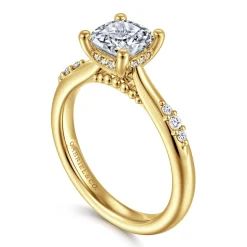 Clearance Gabriel & Co. Carroline - 14K Yellow Gold Cushion Cut Diamond Engagement Ring