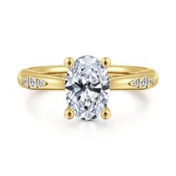 Hot Gabriel & Co. Carroline - 14K Yellow Gold Oval Diamond Engagement Ring