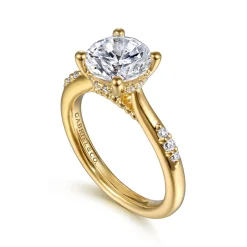 Sale Gabriel & Co. Carroline - 14K Yellow Gold Round Diamond Engagement Ring