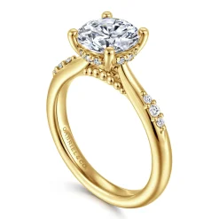 Outlet Gabriel & Co. Carroline - 14K Yellow Gold Round Diamond Engagement Ring