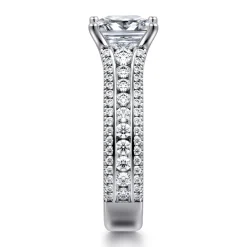 Clearance Gabriel & Co. Carver - 14K White Gold Princess Cut Diamond Channel Set Engagement Ring