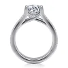 Gabriel & Co. Carver - 14K White Gold Round Diamond Channel Set Engagement Ring