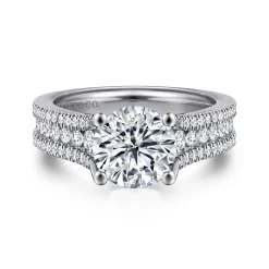 Gabriel & Co. Carver - 14K White Gold Round Diamond Channel Set Engagement Ring