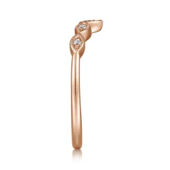 Hot Gabriel & Co. Cary - Vintage Inspired 14K Rose Gold Curved Gold Diamond Anniversary Band - 0.07 ct