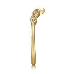 Discount Gabriel & Co. Cary - Vintage Inspired 14K Yellow Gold Curved Gold Diamond Anniversary Band - 0.07 ct