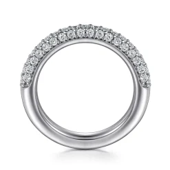 New Gabriel & Co. Casoria - 14K White Gold Pave Diamond Anniversary Band - 0.75 ct