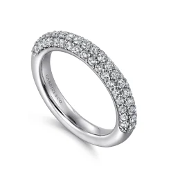 New Gabriel & Co. Casoria - 14K White Gold Pave Diamond Anniversary Band - 0.75 ct