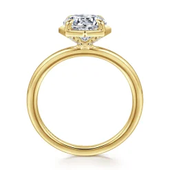 Hot Gabriel & Co. Cassi - 14K Yellow Gold Bezel Prong Round Diamond Engagement Ring