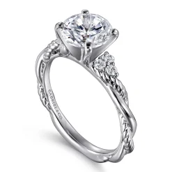 Sale Gabriel & Co. Catalina - 14K White Gold Round Diamond Engagement Ring