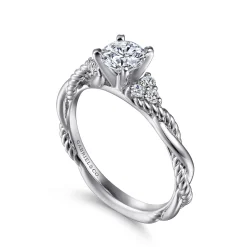 Hot Gabriel & Co. Catalina - 14K White Gold Round Diamond Engagement Ring