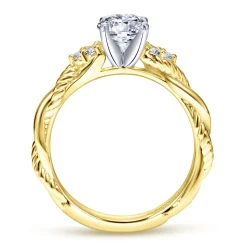 Outlet Gabriel & Co. Catalina - 14K White-Yellow Gold Round Diamond Twisted Engagement Ring