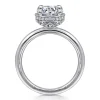 Hot Gabriel & Co. Catallina - 14K White Gold Bezel Prong Round Diamond Engagement Ring