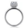 Sale Gabriel & Co. Catallina - 14K White Gold Bezel Prong Emerald Cut Diamond Engagement Ring