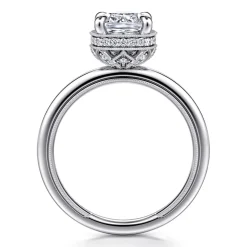 Outlet Gabriel & Co. Catallina - 14K White Gold Cushion Bezel Prong Diamond Engagement Ring