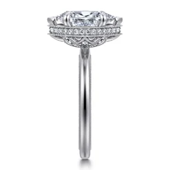 Discount Gabriel & Co. Catallina - 14K White Gold Marquise Shape Bezel Prong Diamond Engagement Ring