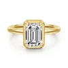 Clearance Gabriel & Co. Catallina - 14K Yellow Gold Bezel Prong Emerald Cut Diamond Engagement Ring