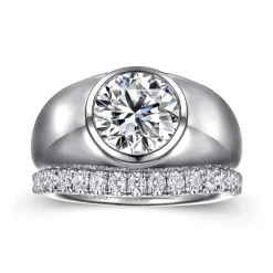 New Gabriel & Co. Caya - 14K White Gold Round Diamond Engagement Ring