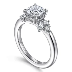 Hot Gabriel & Co. Caye - 14K White Gold Cushion Cut Diamond Engagement Ring