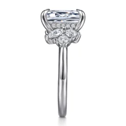 Outlet Gabriel & Co. Caye - 14K White Gold Emerald Cut Diamond Engagement Ring