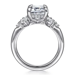 Outlet Gabriel & Co. Caye - 14K White Gold Emerald Cut Diamond Engagement Ring
