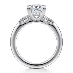 New Gabriel & Co. Caye - 14K White Gold Princess Cut Diamond Engagement Ring