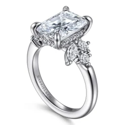 Hot Gabriel & Co. Caye - 14K White Gold Radiant Cut Diamond Engagement Ring