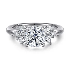Online Gabriel & Co. Caye - 14K White Gold Round Diamond Engagement Ring