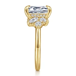 Outlet Gabriel & Co. Caye - 14K Yellow Gold Emerald Cut Diamond Engagement Ring