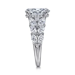 Gabriel & Co. Cayte - 14K White Gold Floral Oval Diamond Engagement Ring