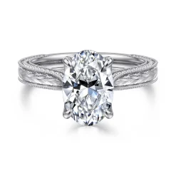 Online Gabriel & Co. Celestiana - Vintage Inspired 14K White Gold Oval Solitaire Engagement Ring