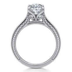 Online Gabriel & Co. Celestiana - Vintage Inspired 14K White Gold Oval Solitaire Engagement Ring