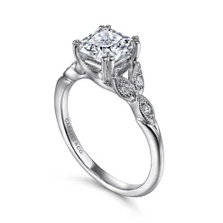 Outlet Gabriel & Co. Celia - 14K White Gold Cushion Cut Diamond Engagement Ring