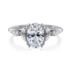 Outlet Gabriel & Co. Celia - 14K White Gold Oval Diamond Engagement Ring