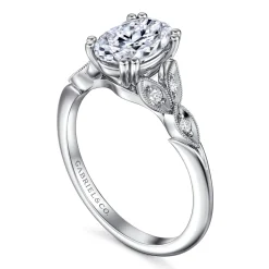 Outlet Gabriel & Co. Celia - 14K White Gold Oval Diamond Engagement Ring