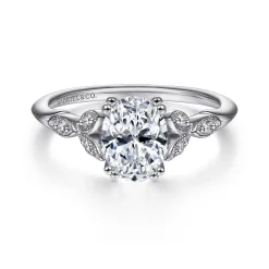 Discount Gabriel & Co. Celia - 14K White Gold Oval Diamond Engagement Ring