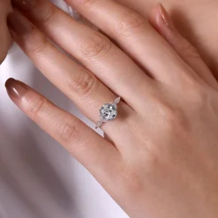 Discount Gabriel & Co. Celia - 14K White Gold Oval Diamond Engagement Ring