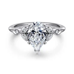 Clearance Gabriel & Co. Celia - 14K White Gold Pear Shape Diamond Engagement Ring