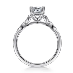 Clearance Gabriel & Co. Celia - 14K White Gold Princess Cut Diamond Engagement Ring