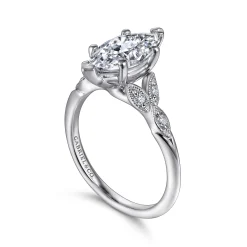 Clearance Gabriel & Co. Celia - 14K White Gold 6 Prong Marquise Shape Diamond Engagement Ring