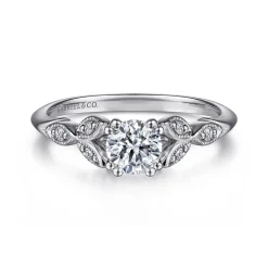 Sale Gabriel & Co. Celia - 14K White Gold Round Diamond Engagement Ring