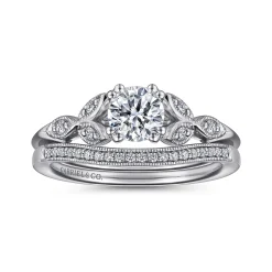 Sale Gabriel & Co. Celia - 14K White Gold Round Diamond Engagement Ring