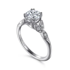Outlet Gabriel & Co. Celia - 14K White Gold Round Diamond Engagement Ring