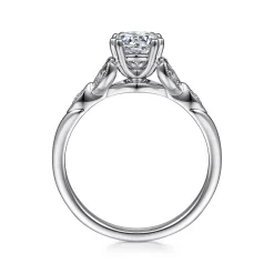 New Gabriel & Co. Celia - 14K White Gold Round Diamond Engagement Ring