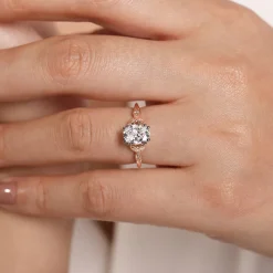 Sale Gabriel & Co. Celia - 14K White-Rose Gold Oval Diamond Engagement Ring