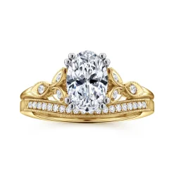 Best Gabriel & Co. Celia - 14K White-Yellow Gold Oval Diamond Engagement Ring