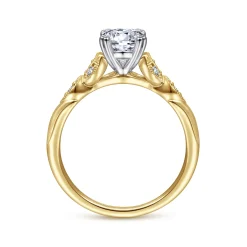 Outlet Gabriel & Co. Celia - 14K White-Yellow Gold Oval Diamond Engagement Ring