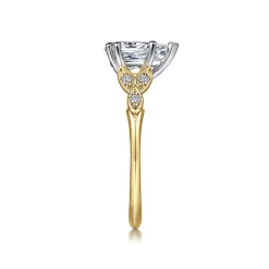 Outlet Gabriel & Co. Celia - 14K White-Yellow Gold Pear Shape Diamond Engagement Ring