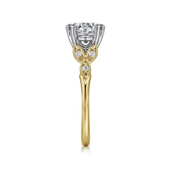 Gabriel & Co. Celia - 14K White-Yellow Gold Round Diamond Engagement Ring