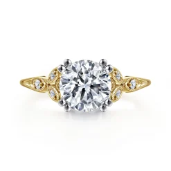 Gabriel & Co. Celia - 14K White-Yellow Gold Round Diamond Engagement Ring